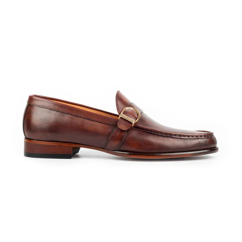 Enzo Brown Single Monk Strap Shoe