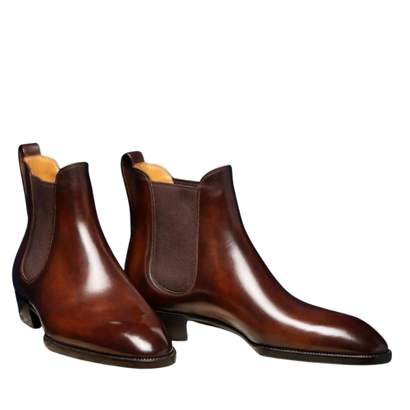 Classic Rich Espresso Brown Chelsea Boots for Men's