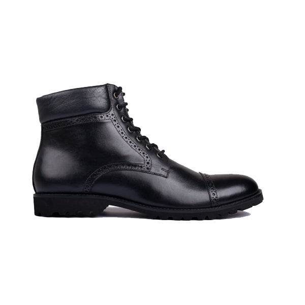 Captoe Ankle Boots - Black In Colour