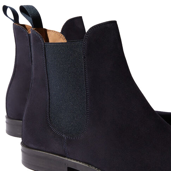Classic Chelsea Navy Blue Suede Leather Boots