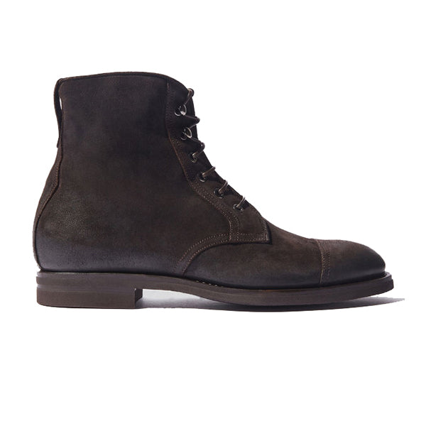 Derby High Ankle Suede Dark Brown Leather Boots 680