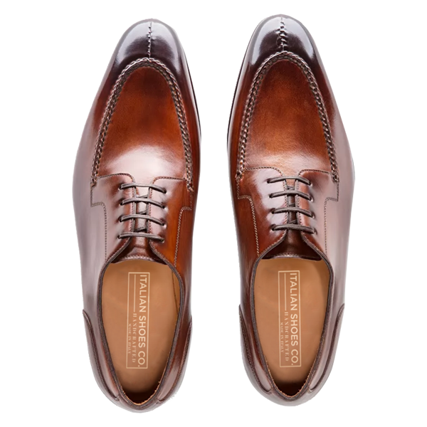Derby Blucher Brown Pure Leather Shoes