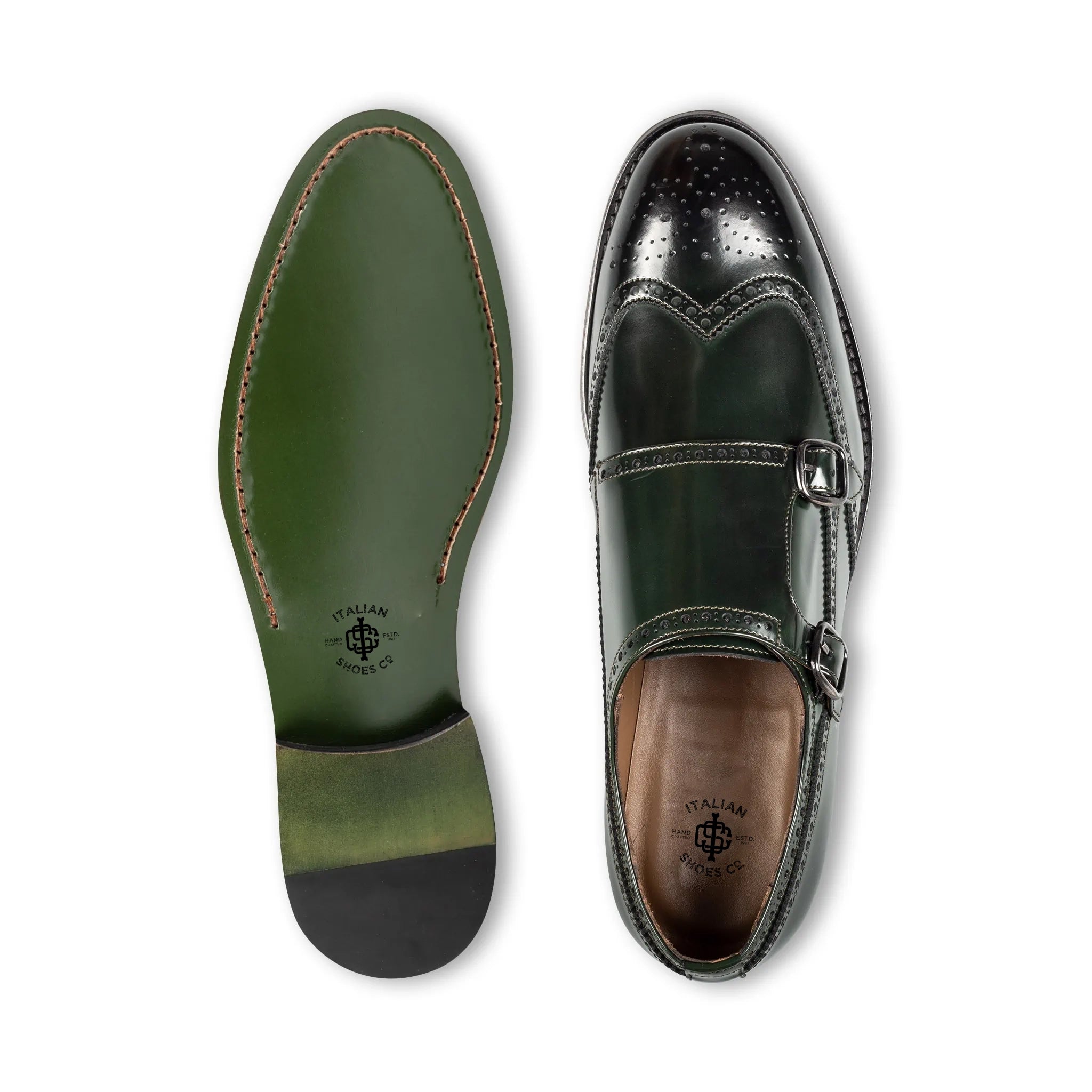 Coal Handcrafted Double Monk Strap Men's Shoes