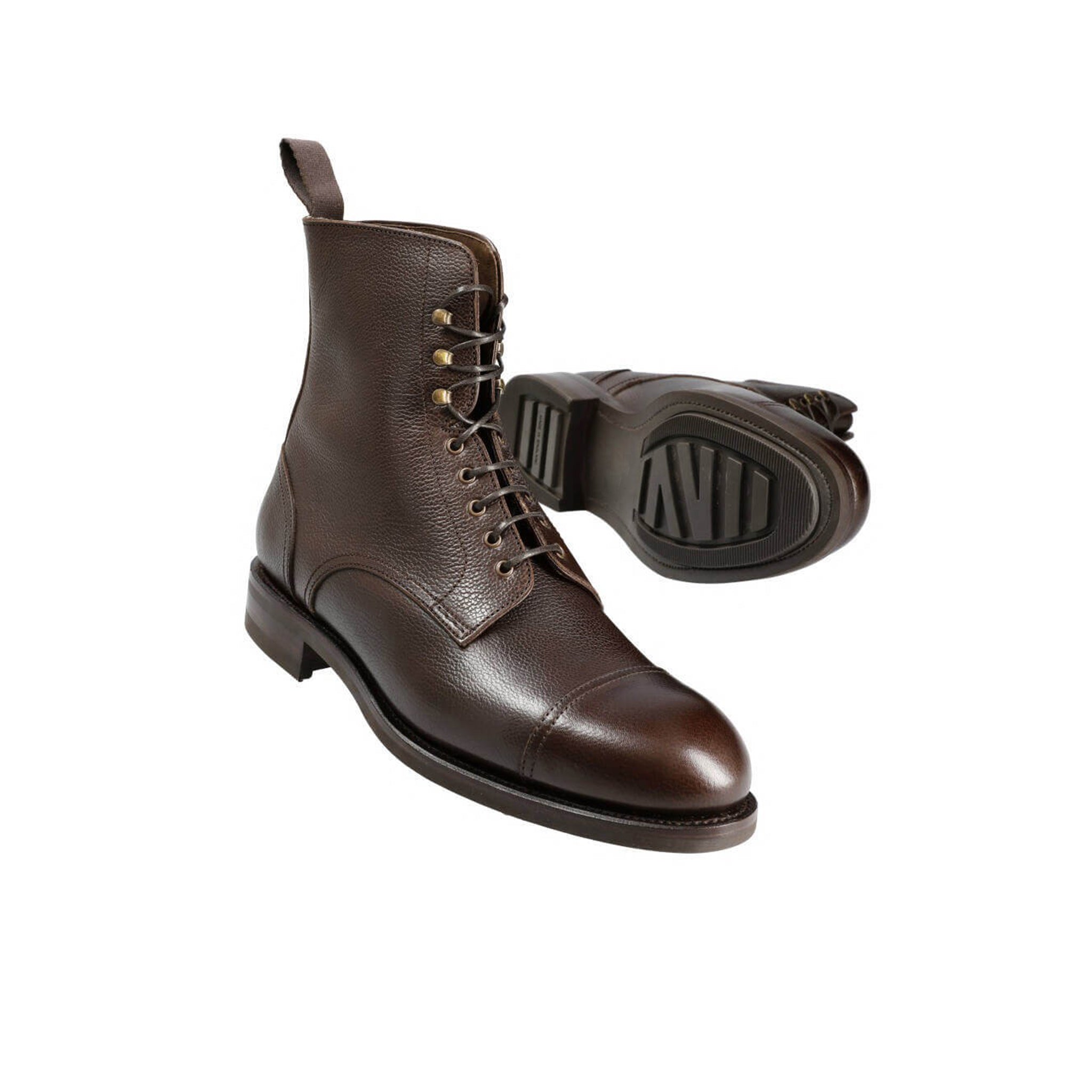 Taupe Lace-up Men's Leather Boots