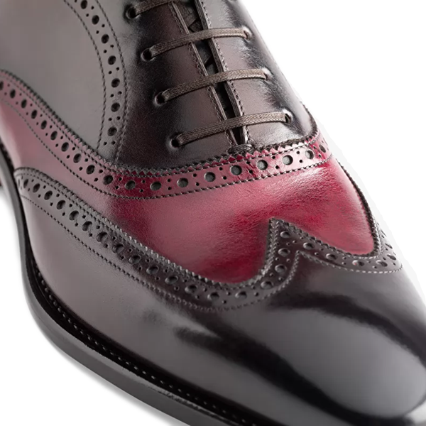 Oxford Bordeaux Black Leather Shoes