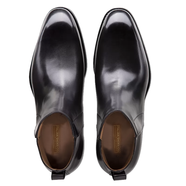 Classic Chelsea Round Toe Black Leather Boots