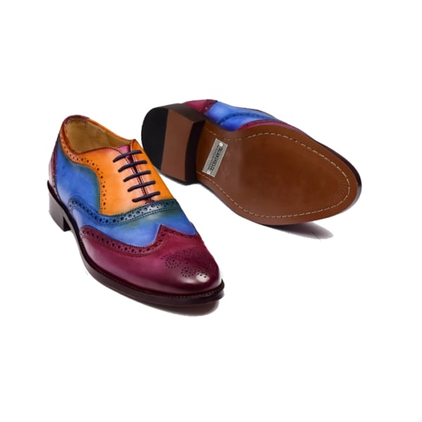 Wingtip Oxford Patina Italian Leather Shoes
