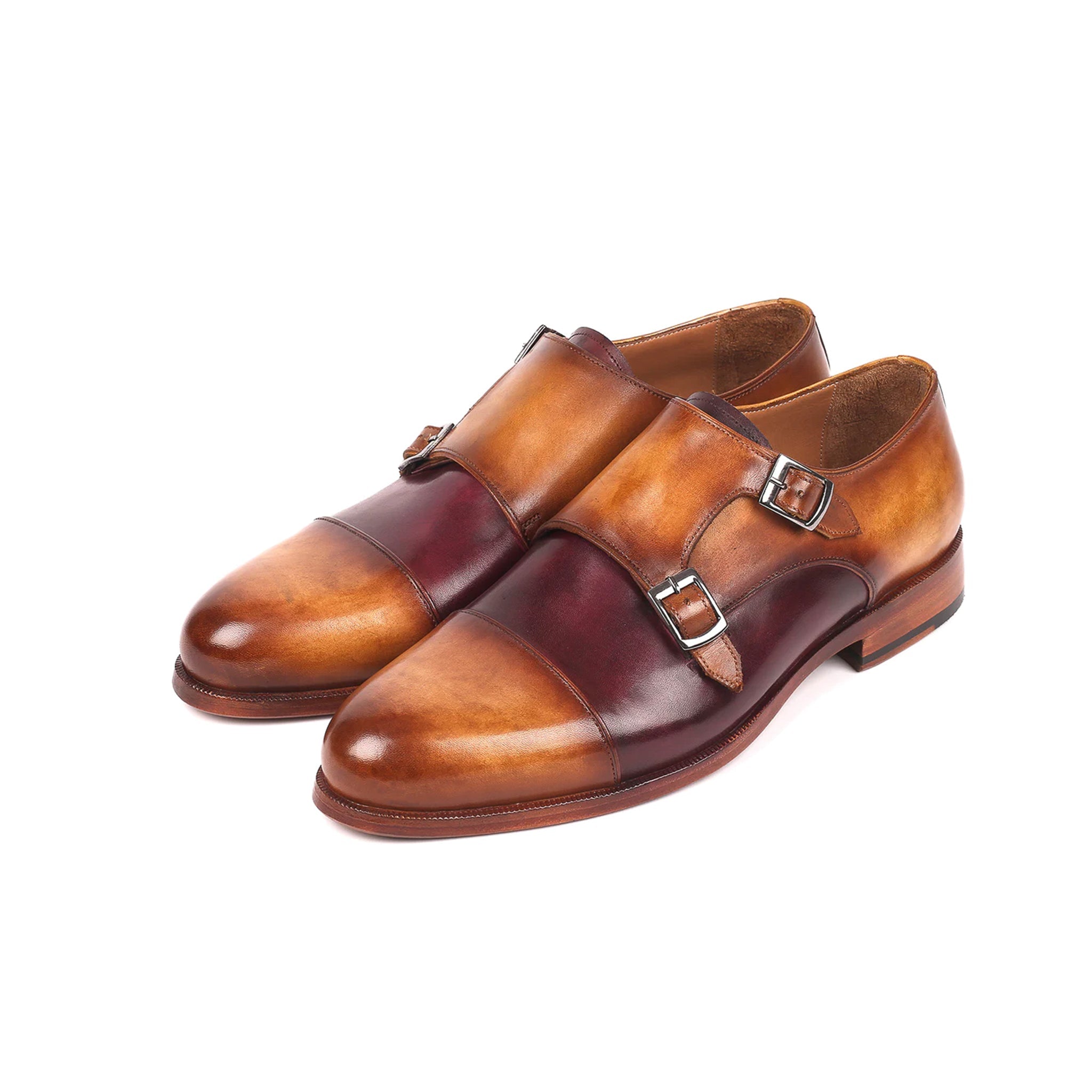 Auburn Double Monk Strap Tan Shoes