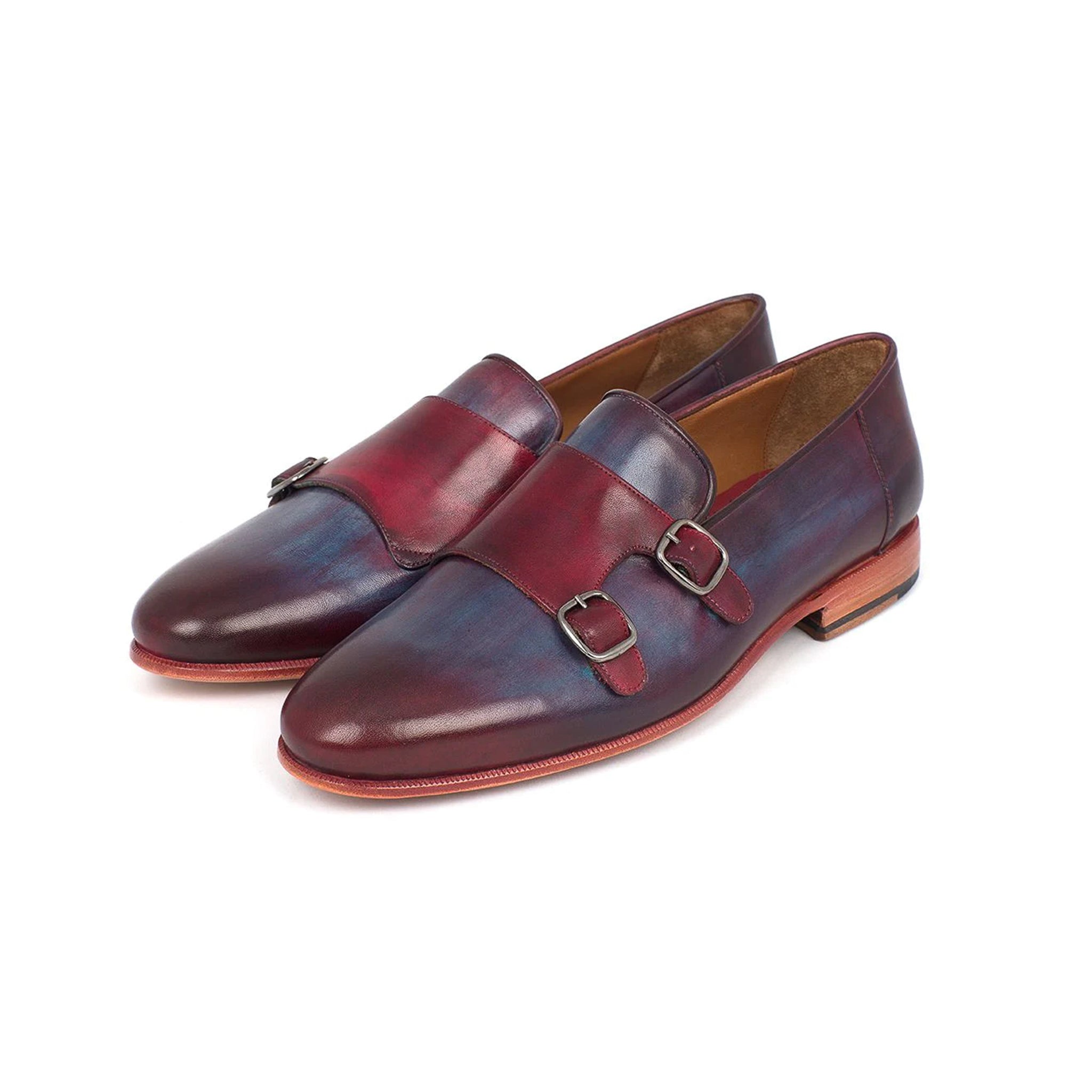 Wine Double Monkstrap Men's Shoes