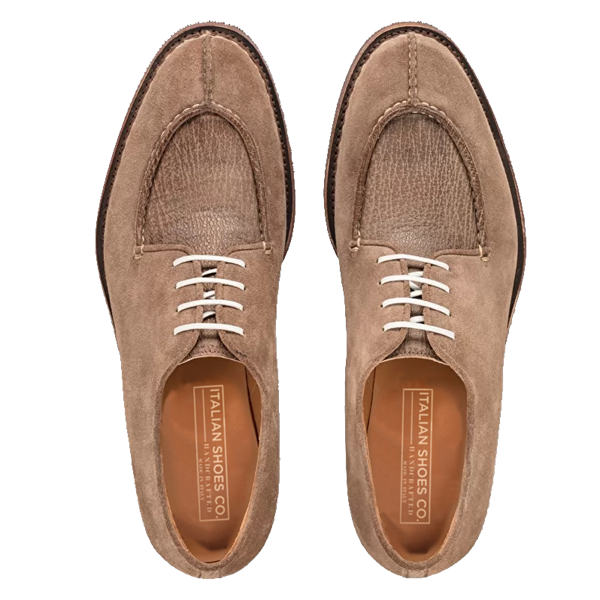Suede Blucher Leather Derby Shoes