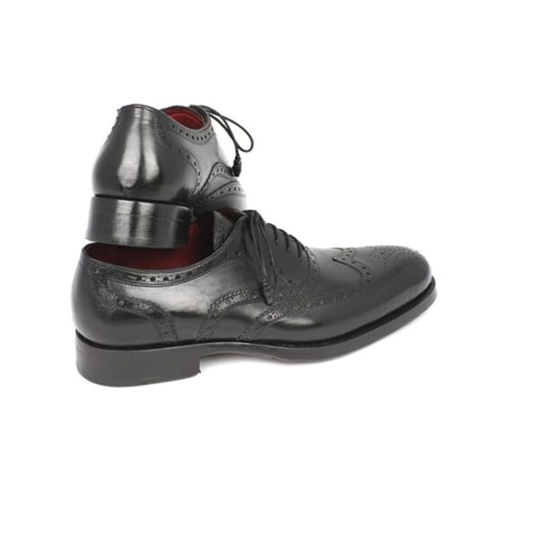 Wingtip Oxford Round Toe Black Italian Leather Shoes