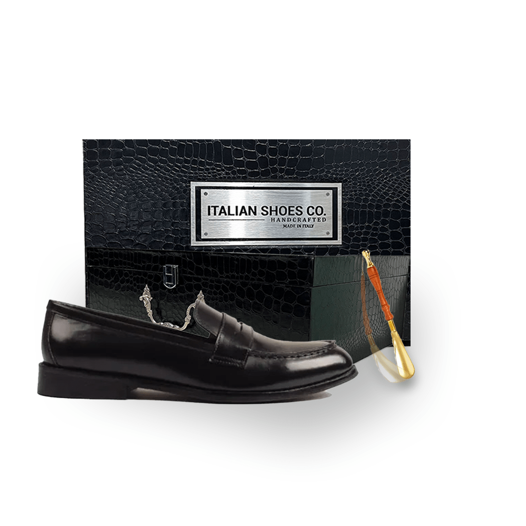 Penny Loafer in Black Leather