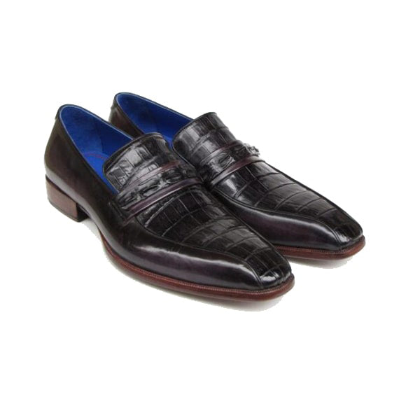 Black Leather Slip-on Shoes