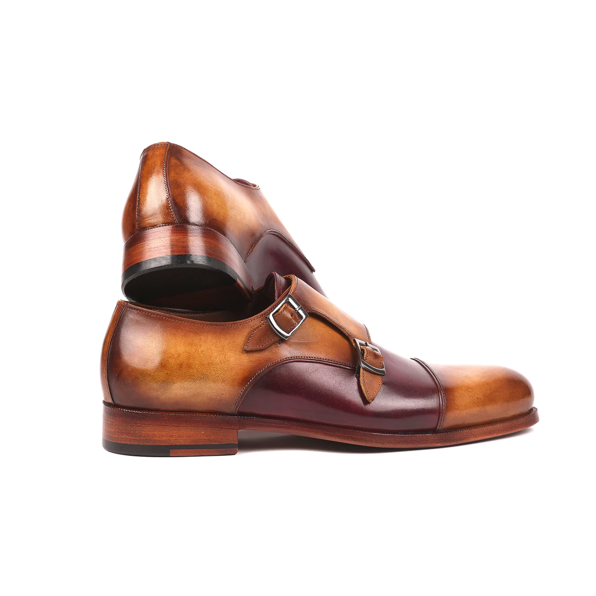 Auburn Double Monk Strap Tan Shoes