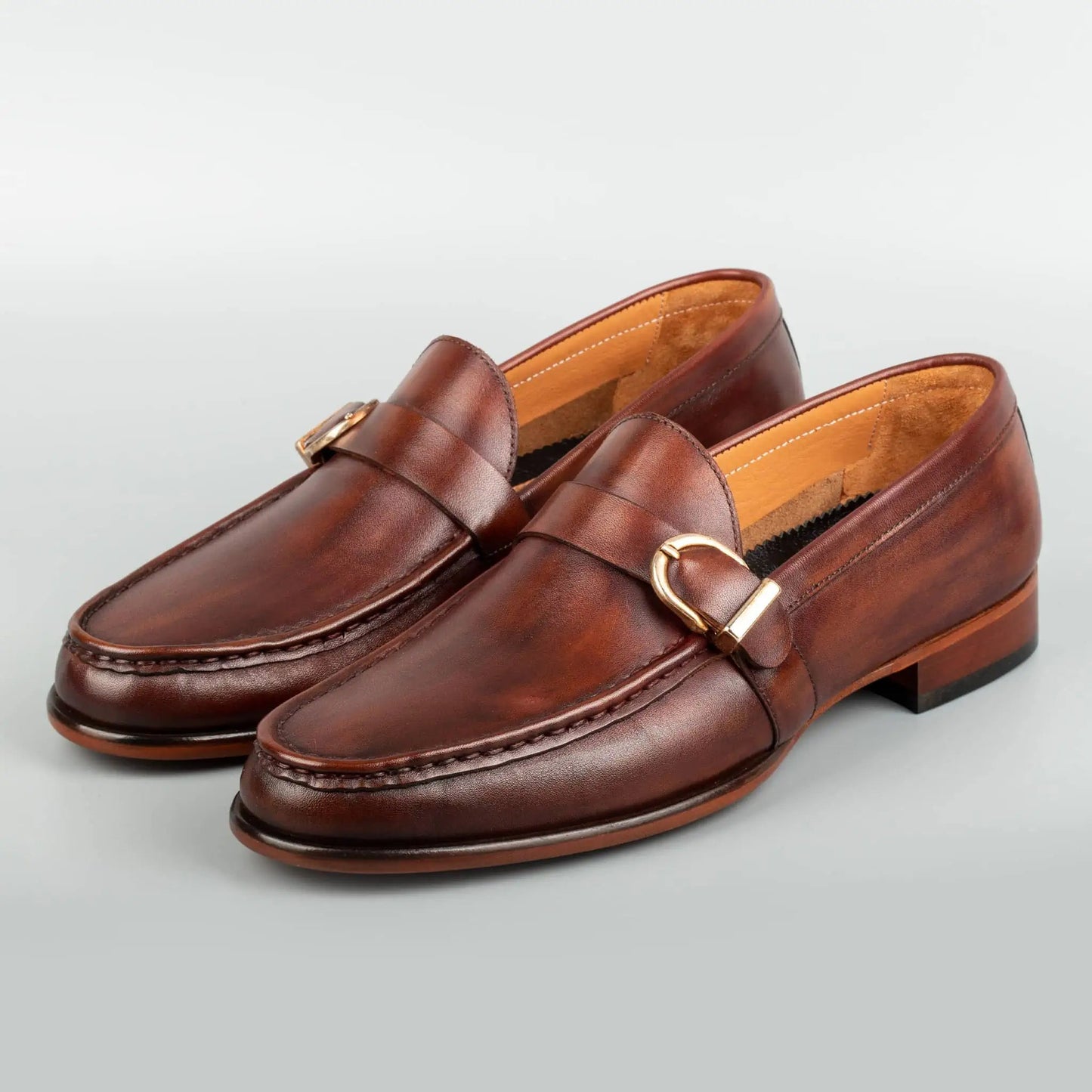 Enzo Brown Single Monk Strap Shoe