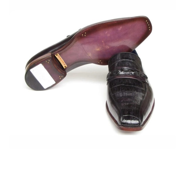 Black Leather Slip-on Shoes