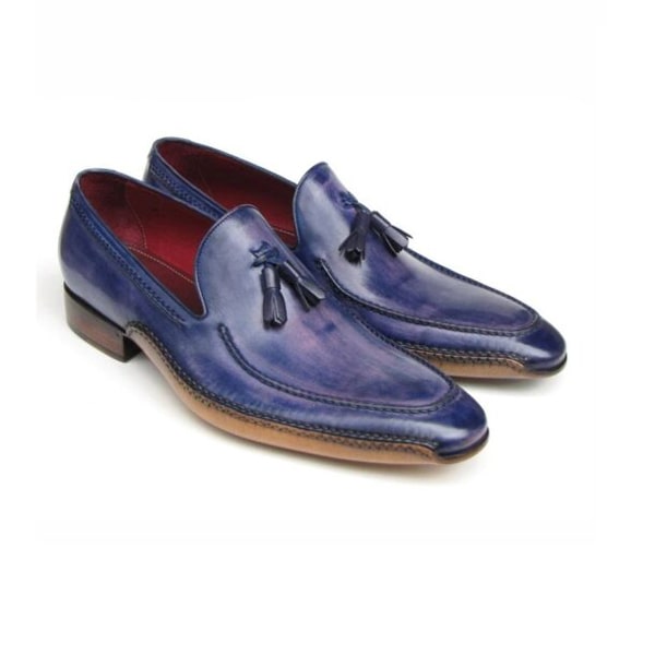 Tassel Leather Loafer in Blue