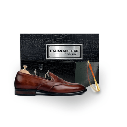 Montella Brown Leather Hand Painted Loafer