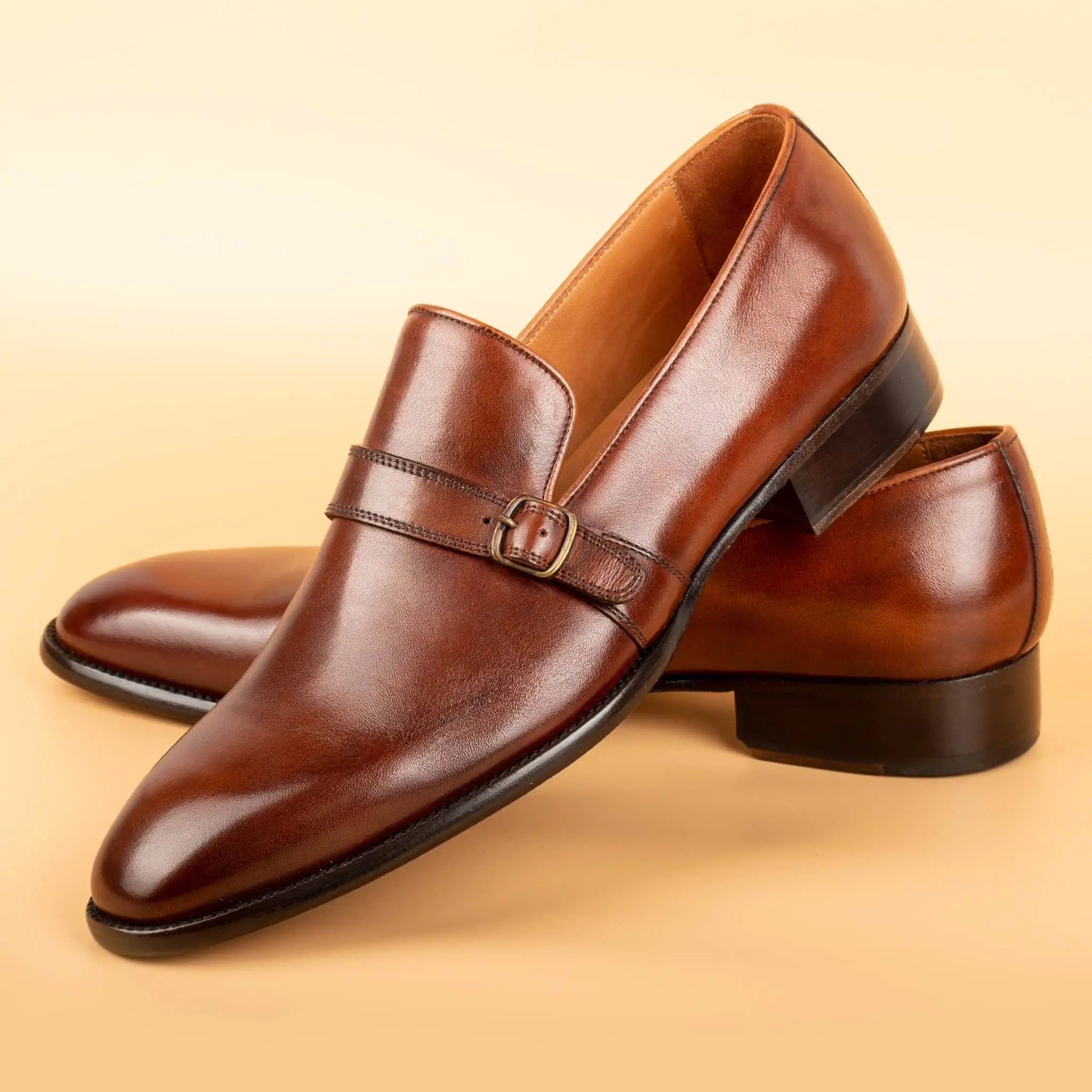 Sanguine Brown Single Monk Strap Shoes