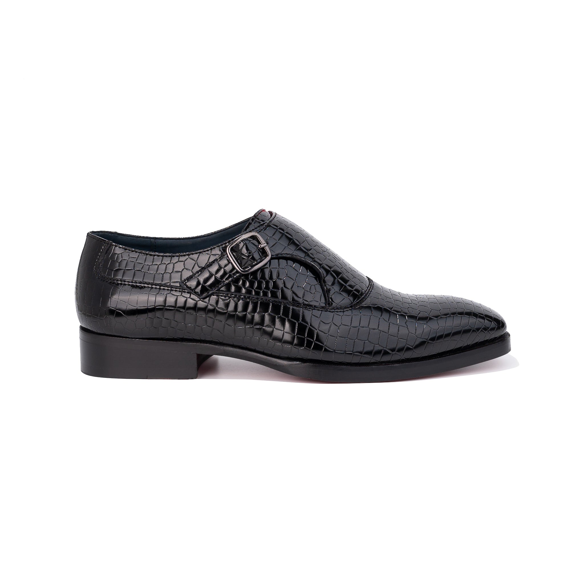 Python Leather Single Monkstrap Men's Shoes