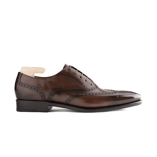 Oxford Bordeaux Black Leather Shoes 551