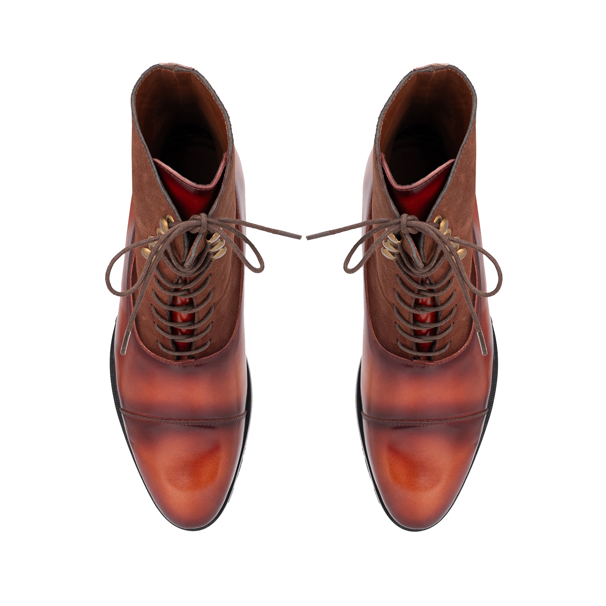 Captoe Suede High Ankle Boots