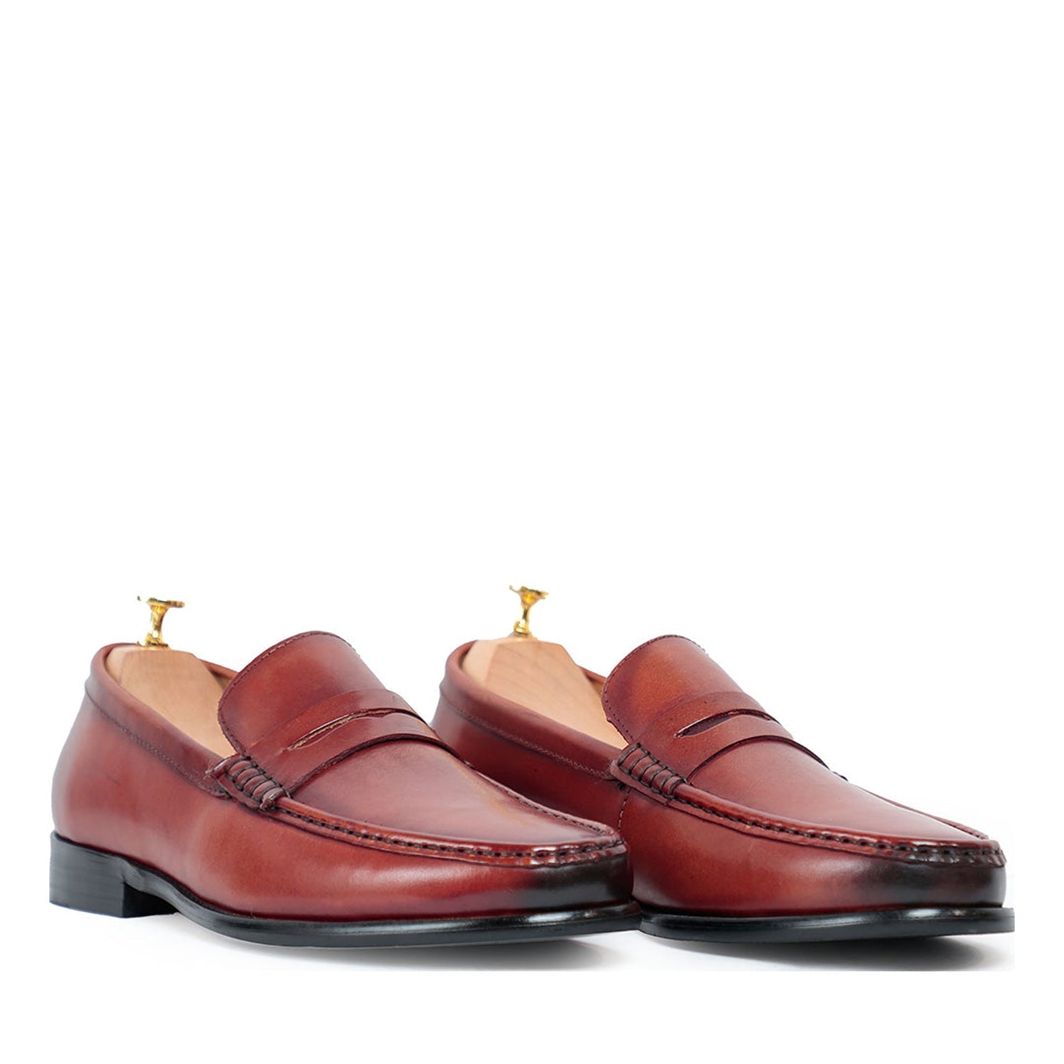 Brown Leather Penny Loafers