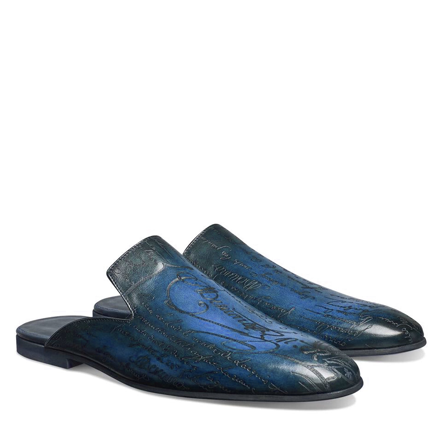 Trinidad blue leather Mules