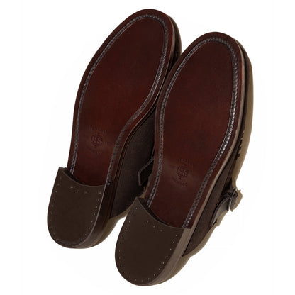 Men's  Brown  Buckle-strap Mule