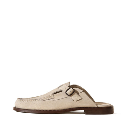 Men's Black Buckle-strap Mule
