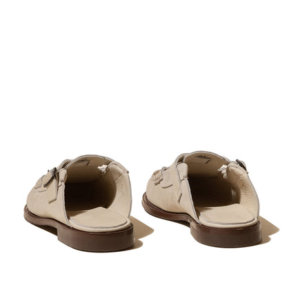 Men's  Brown  Buckle-strap Mule