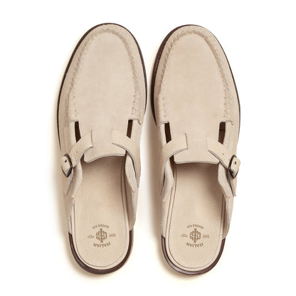 Men's Black Buckle-strap Mule