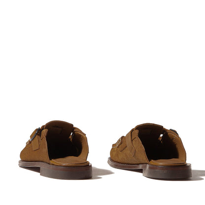 Men's Black Buckle-strap Mule