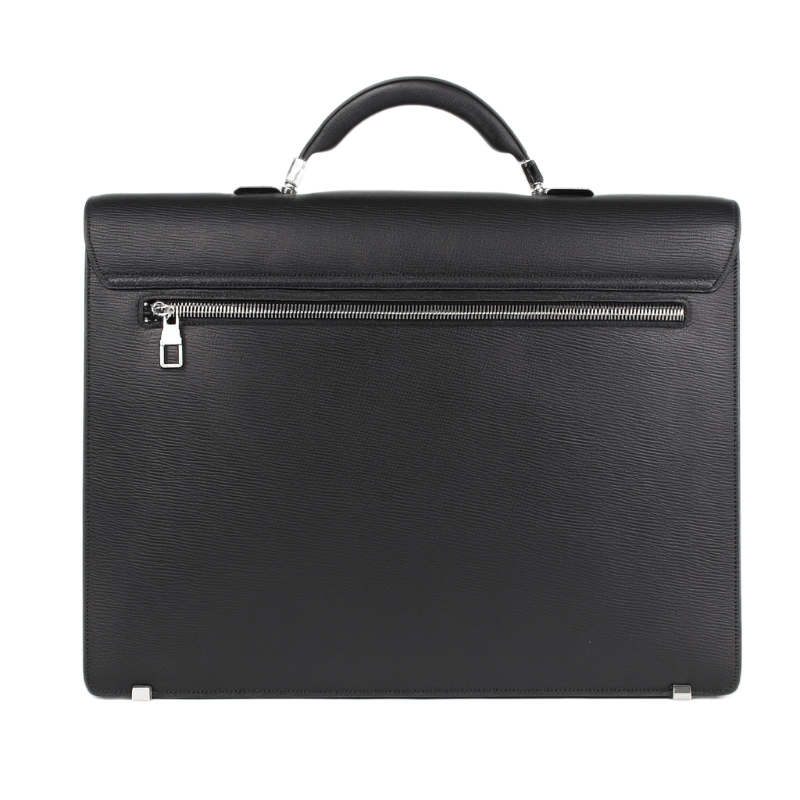 Premium Black Elegent Textured Lock Closure Briefcase