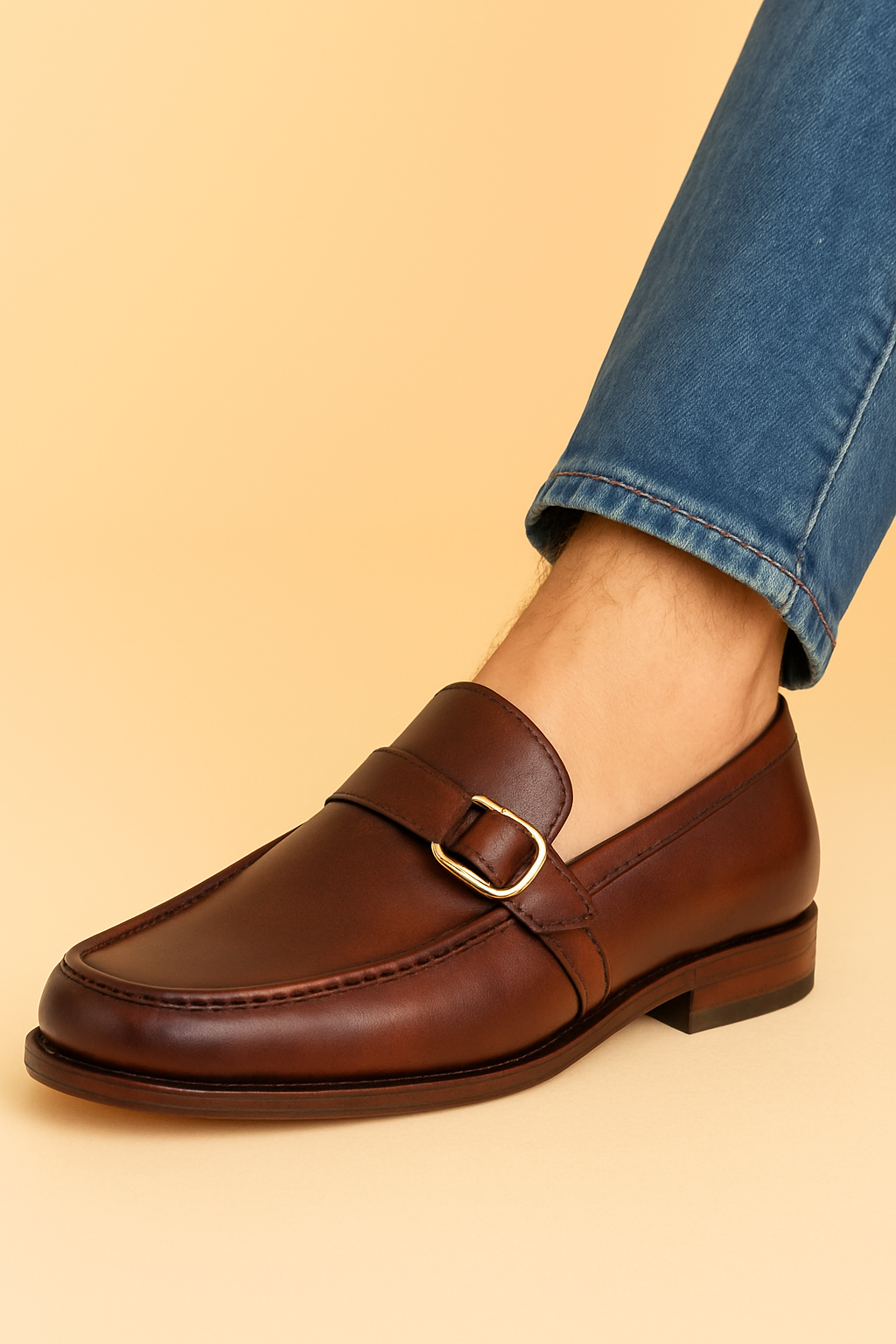 Enzo Brown Single Monk Strap Shoe