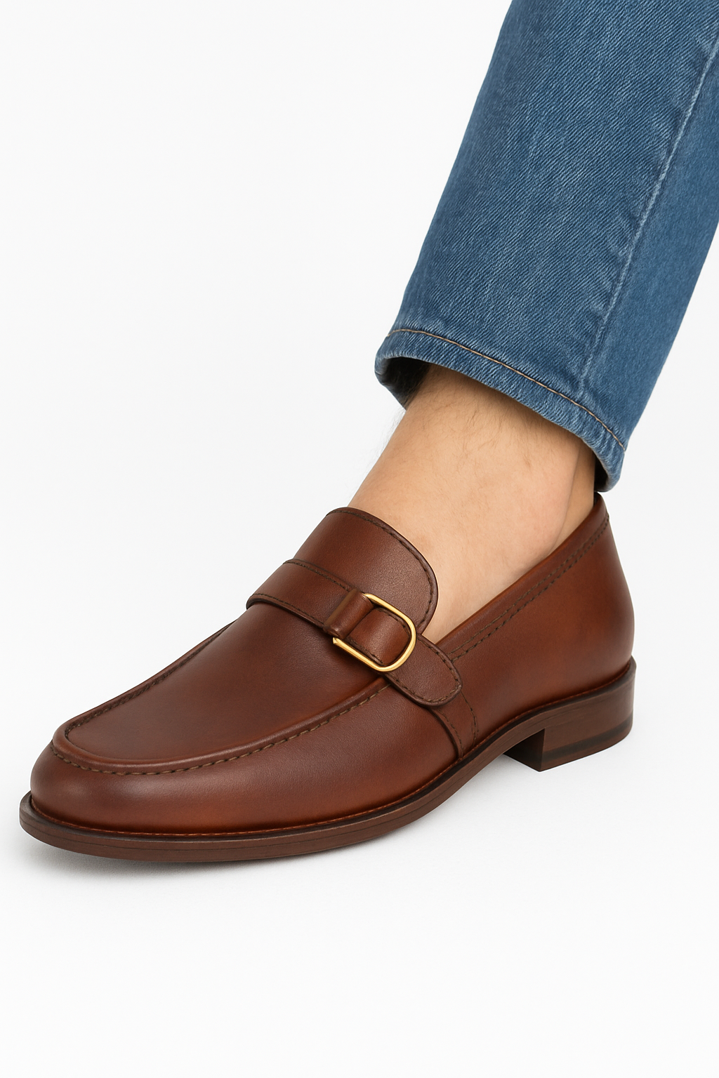 Enzo Brown Single Monk Strap Shoe