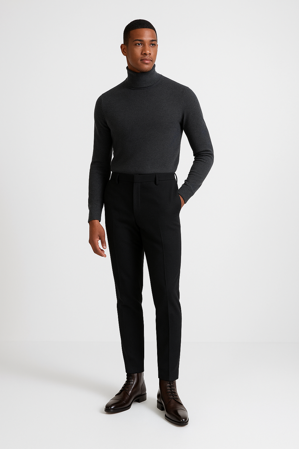 Derby Classy Brown Leather High Ankle Boots