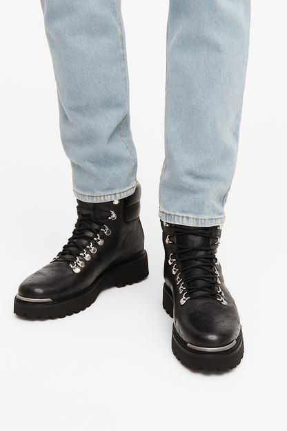 BIKER BOOTS IN OSTRICH