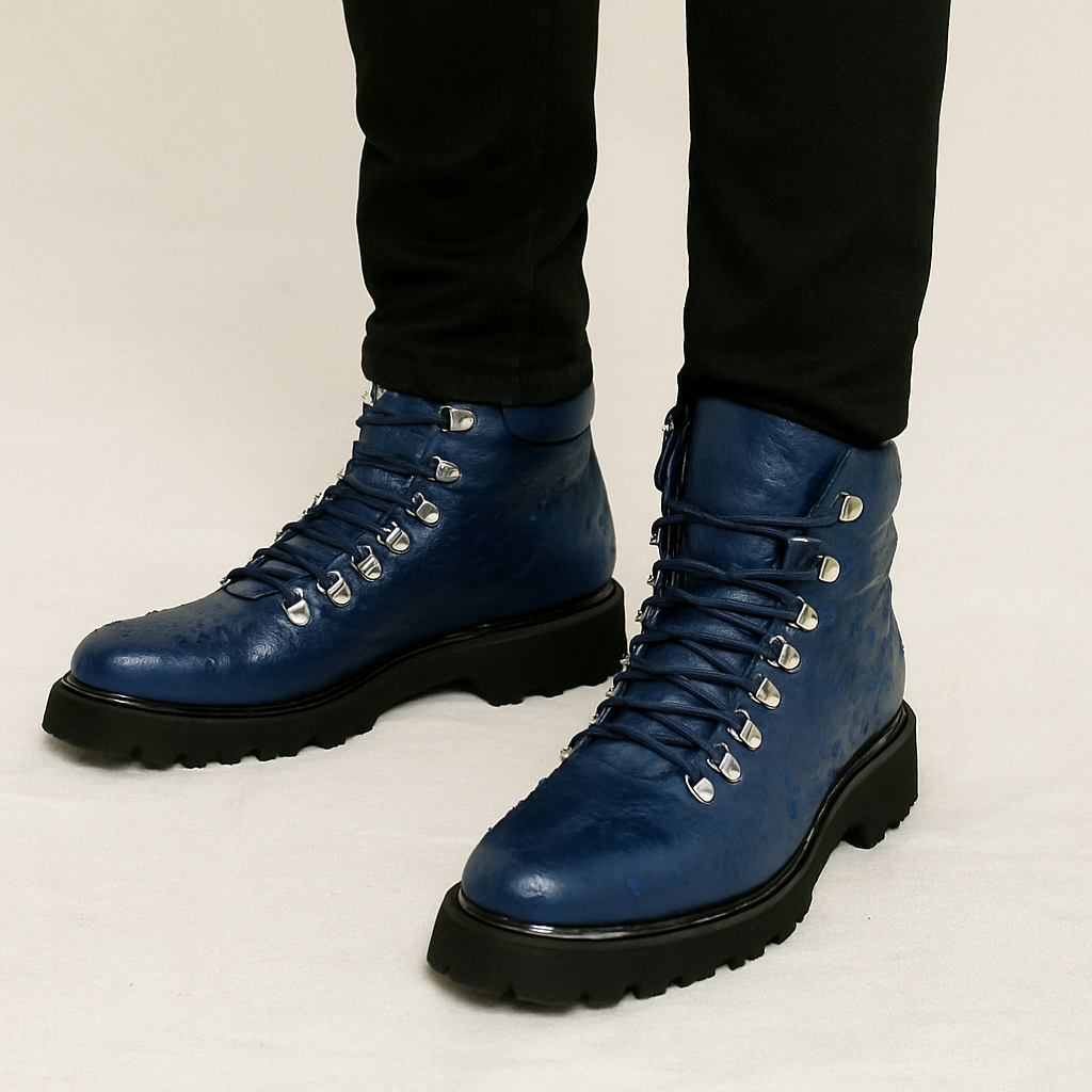 BIKER BOOTS IN OSTRICH