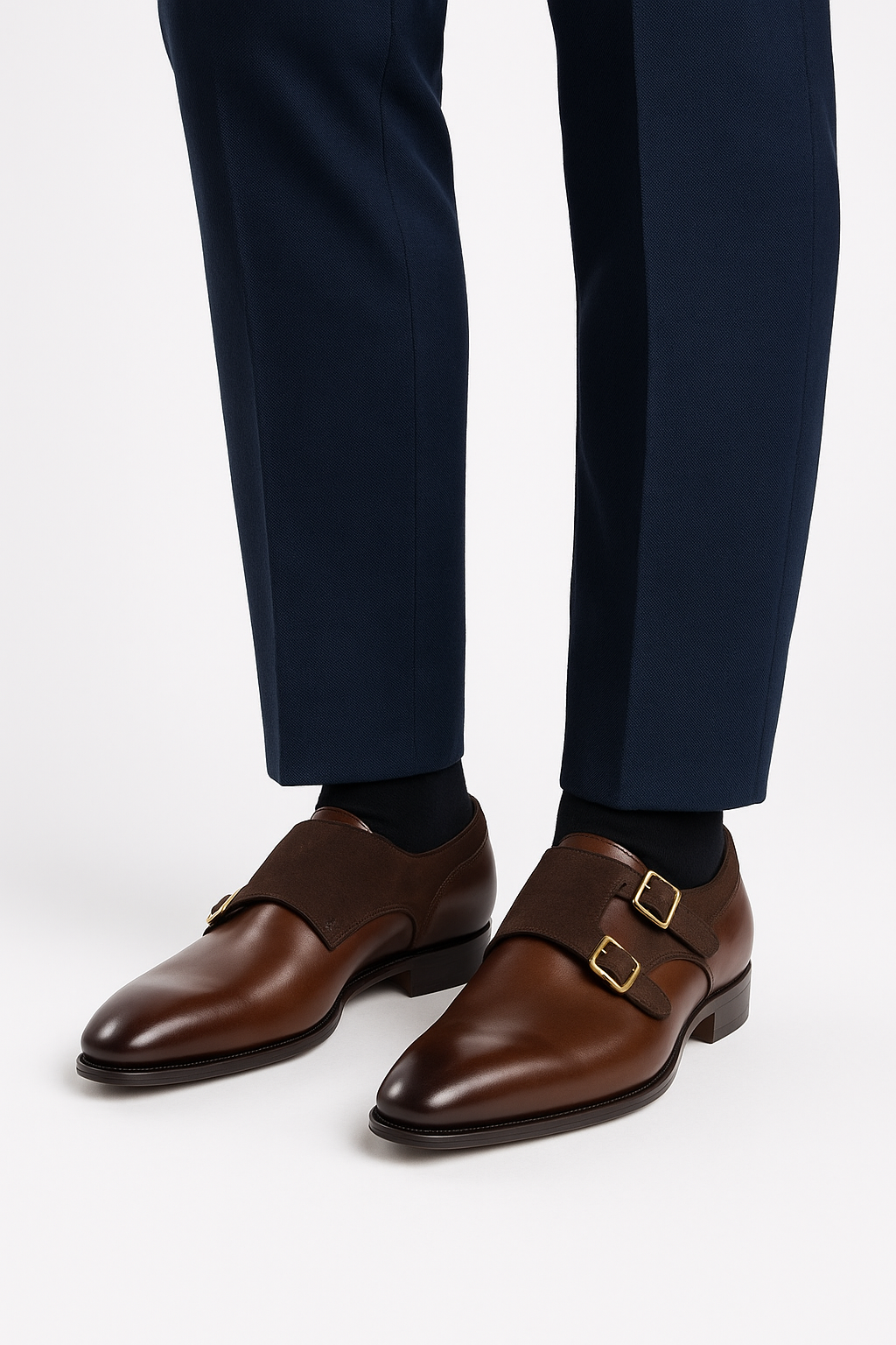 Tanned Cocoa Double Monk Straps Shoes