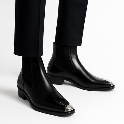 Punk Chelsea leather boots