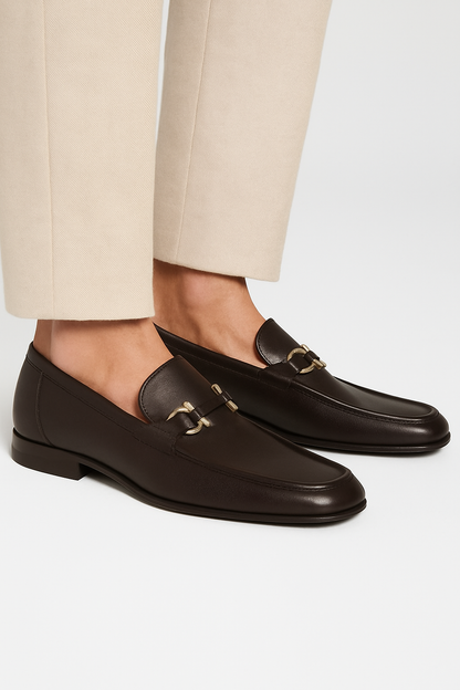 Classic Leather Horsebit-Buckled Loafer for Men