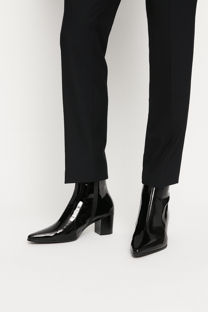 Patent-Leather Ankle Boots
