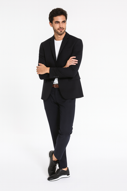 Blue Leather Men Sneaker