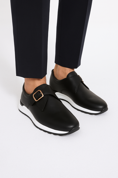 Blue Leather Men Sneaker