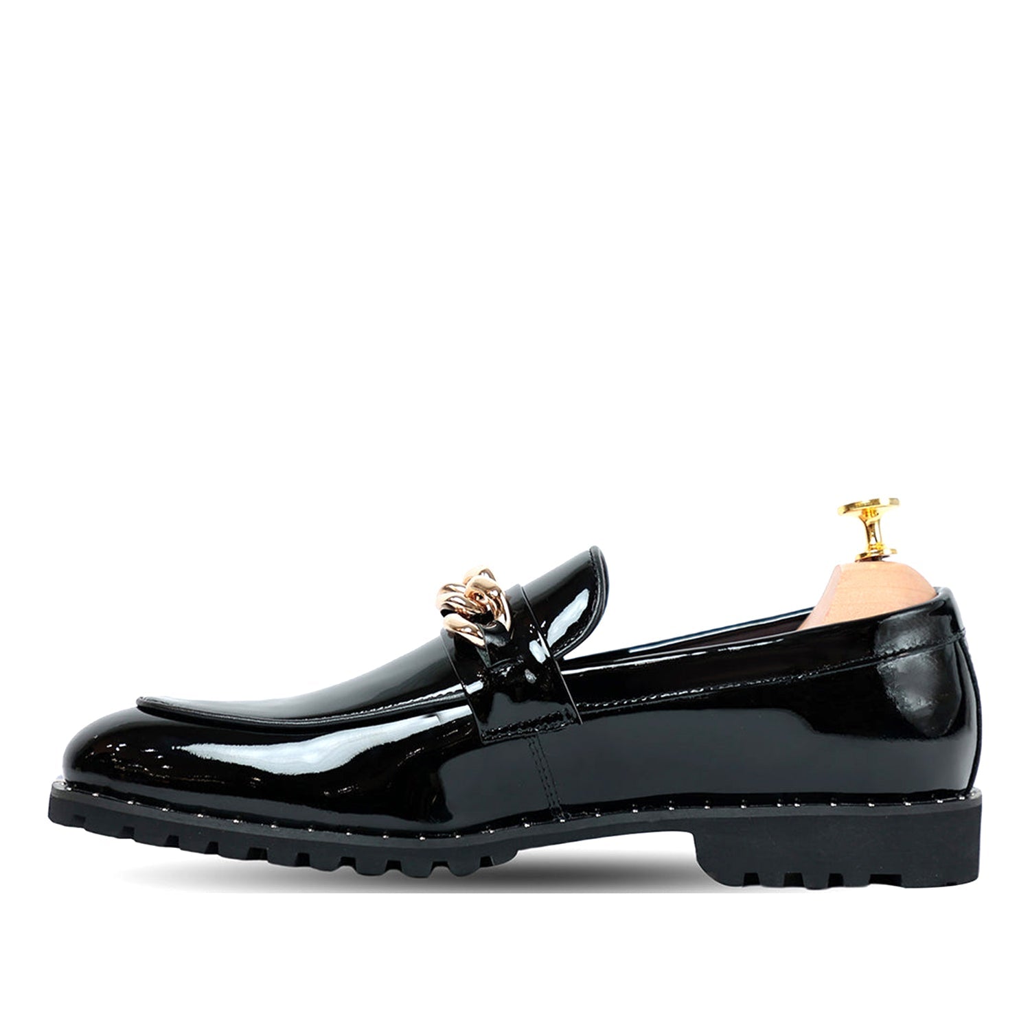 Black Patent Slip On Loafers