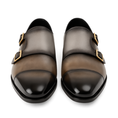 Luxury Dual Tone Double Monk Strap Shoe