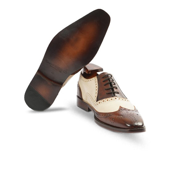 Handmade Shoes with Two Tone Leather