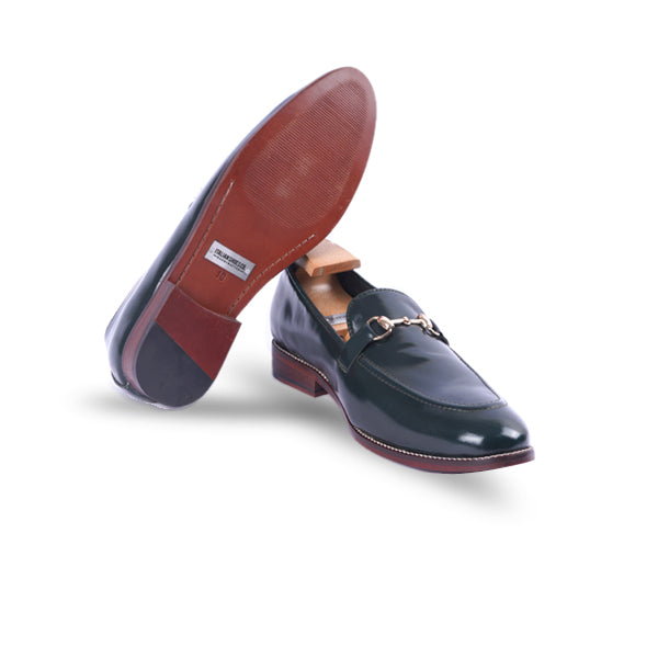 Penny Navy Blue Leather Loafer Shoes Online