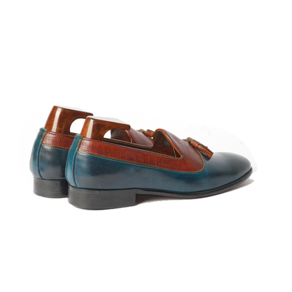Tassel Leather Dark Teal Loafer